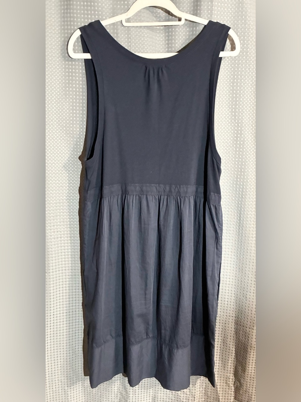 Standard James Perse Mix Media Dress Sz 4 Blue Pockets Minimalist Staple USA - Picture 3 of 11